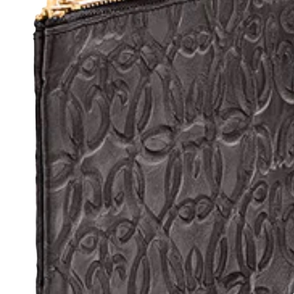 Alex Ani Black Embossed Leather zipper Clutch/Pouch NWT - Picture 5 of 8